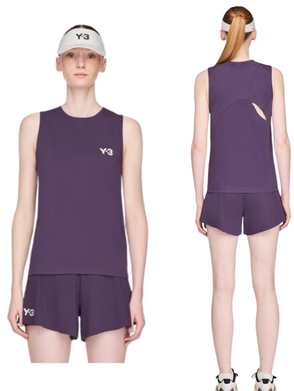 Y-3 Adidas Tennis Tank Top Aurora Plum Medium JM1157 Yohji Yamamoto Cutouts
